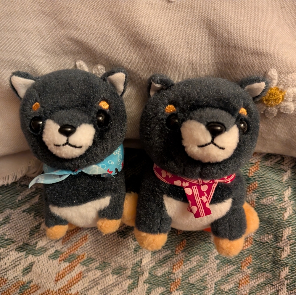 Cute Plush Dog Toys with Scarves